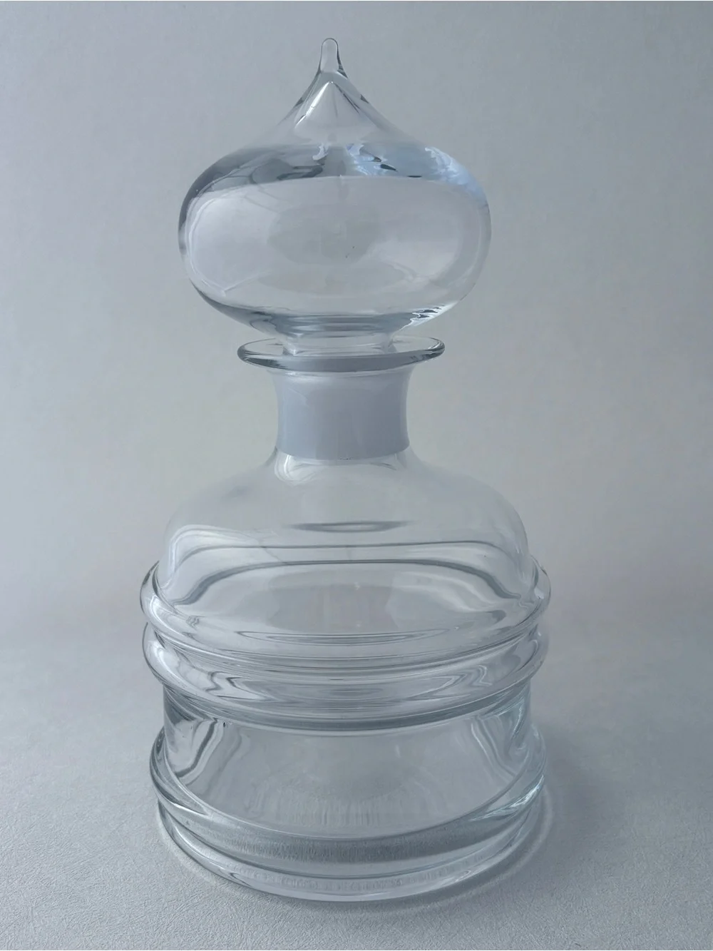 Vintage Made In Finland “Sulttaani” Clear Blown Glass Decanter With Stopper